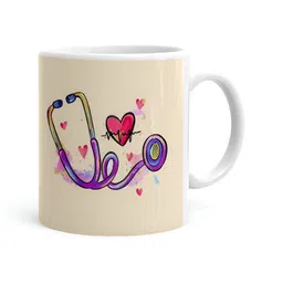 Khakee White & Purple Printed Ceramic Glossy Mug-image-35