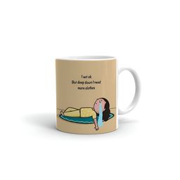 Khakee White & Beige Printed Ceramic Glossy Mug 325 ml-21