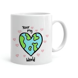 Khakee White & Green Printed Microwave Safe Ceramic Glossy Mug 325 ml-18