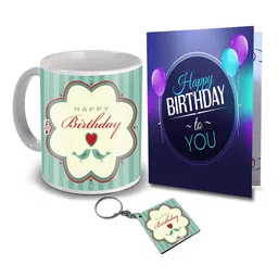 ME & YOU Green & Beige 3 Pieces Printed Coffee Mug with Card & Home Gift Set-image-95
