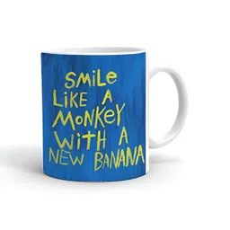 Khakee White & Blue Text or Slogans Printed Glossy Microwave Safe Mugs 325 ml-image-39