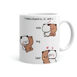 Khakee White & Brown Text or Slogans Printed Ceramic Glossy Mugs 325 ml-17