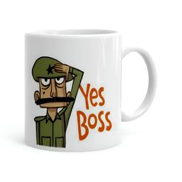 Khakee White & Green Text or Slogans Printed Ceramic Glossy Mugs 325 ml-0