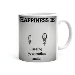 Khakee White & Black Printed Ceramic Glossy Microwave Safe Mug 325ml-image-75