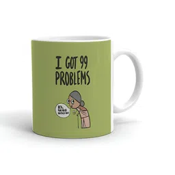 Khakee White & Green Text or Slogans Printed Ceramic Glossy Mug 325 ml-6