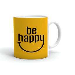 Khakee White & Yellow Typography Printed Microwave Safe Ceramic Glossy Mug 325 ml-7