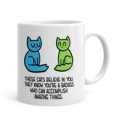 Khakee White & Green Printed Ceramic Glossy Mugs 325 ml-25