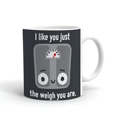 Khakee White & Black Printed Ceramic Glossy Mug 325 ml-20