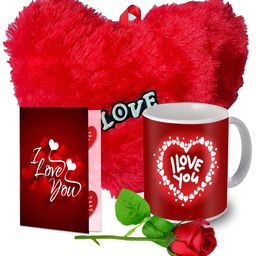 ME & YOU Red & White 4 Pieces Printed Home Gift Set-25