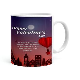 Khakee White & Purple Printed Ceramic Glossy Mug-18