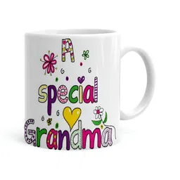 Khakee White & Pink Printed Ceramic Glossy Mugs 325 ml-13