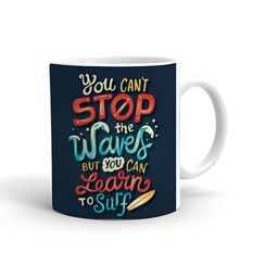 Khakee White & Blue Printed Ceramic Glossy Mugs 325 ml-13