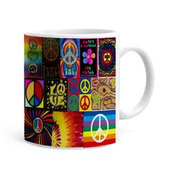 Khakee White & Black Printed Ceramic Glossy Mug 325 ml-picture-14