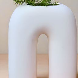 WEAVING HOMES White Ceramic Glossy Vase-13