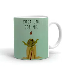 Khakee White & Green Text or Slogans Printed Ceramic Glossy Mug 325 ml-10