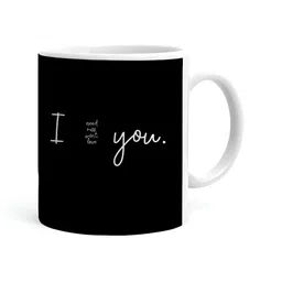 Khakee White & Black Text or Slogans Printed Ceramic Glossy Mug 325 ml-35