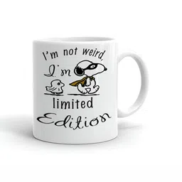 Khakee White & Black Printed Microwave Safe Ceramic Glossy Mug 325 ml-28