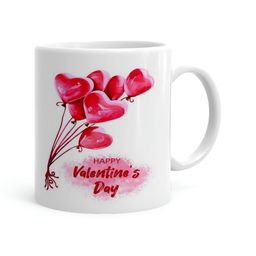 Khakee White & Pink Printed Microwave Safe Ceramic Glossy Mug 325 ml-21
