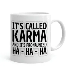 Khakee White & Black Printed Ceramic Glossy Mug 325 ML-9