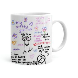 Khakee White & Black Printed Microwave Safe Ceramic Glossy Mug 325 ml-27