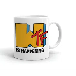 Khakee White & Yellow Text or Slogans Printed Ceramic Glossy Mug 325 ml-10