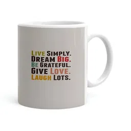 Khakee White & Black Printed Ceramic Glossy Mug 325 ML-12
