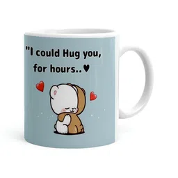 Khakee White & Grey Printed Ceramic Glossy Mug 325 ml-3