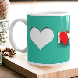bettergiftflowers Green & White Printed Ceramic Matte Smooth Surface Mug 350ml-16