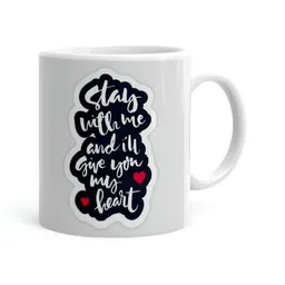 Khakee White & Black Printed Ceramic Glossy Mug-18