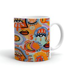 Khakee White & Blue Text or Slogans Printed Glossy Microwave Safe Mugs 325ml-image-38