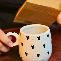 WEAVING HOMES Black & White Printed Ceramic Glossy Mugs 200 ml Each-12