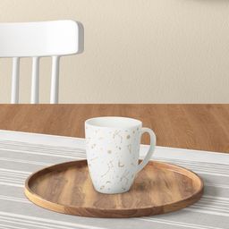Living scapes by Pantaloons White & Brown Geometric Printed Bone China Glossy Mug-13