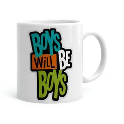 Khakee White & Green Text or Slogans Printed Ceramic Glossy Mug 325 ML-14