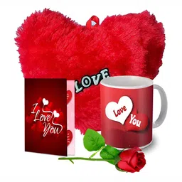 ME & YOU Red & White 4 Pieces Printed Valentine's Gift Set-29
