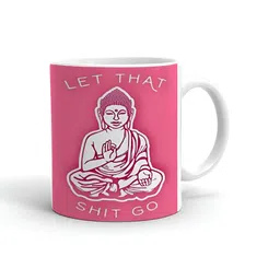 Khakee White & Pink Printed Glossy Microwave Safe Mugs 325 ml-image-38