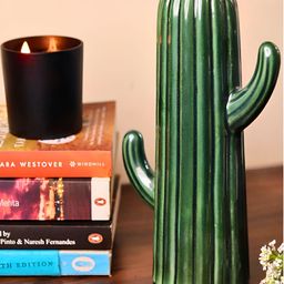 WEAVING HOMES Green Ceramic Glossy Vase-image-79