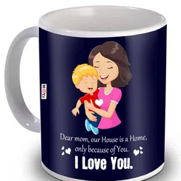ME & YOU Blue Printed Ceramic Glossy Mug-image-95