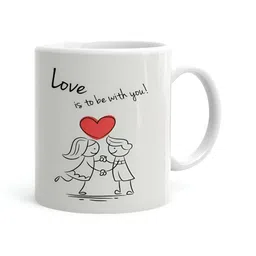 Khakee White & Black Text or Slogans Printed Ceramic Glossy Mug 325 ML-17
