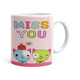 Khakee White & Pink Text or Slogans Printed Ceramic Glossy Mug 325 ML-15