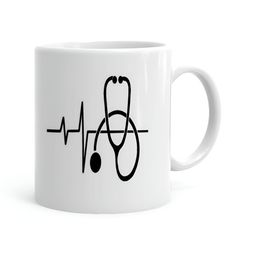 Khakee White & Black Printed Ceramic Glossy Mugs 325 ml-image-94