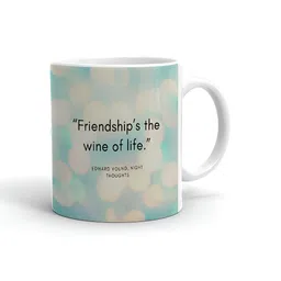 Khakee White & Blue Text or Slogans Printed Ceramic Glossy Mug 325 ml-14