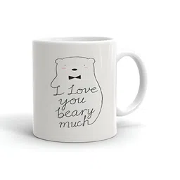 Khakee White & Black Printed Ceramic Glossy Mugs-47