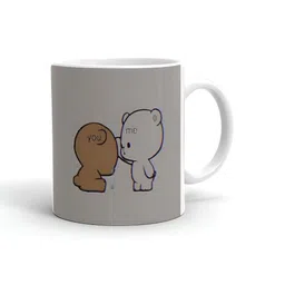 Khakee White & Grey Printed Ceramic Glossy Mug 325 ml-2