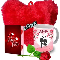 ME & YOU Red & White 4 Pieces Printed Valentine's Gift Set-27