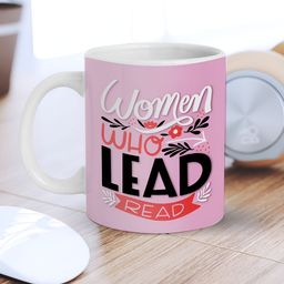 eCraftIndia Pink & White Printed Ceramic Mug 310 ml-image-91