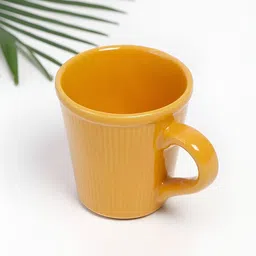 Fabindia Yellow Textured Ceramic Glossy Mugs 220 ml-image-25