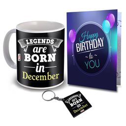 ME & YOU 3 Pieces Black & Blue Slogans Printed Ceramic Glossy Mug & Card with Keychain-image-68