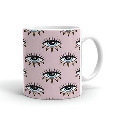 Khakee White & Pink Printed Ceramic Microwave Safe Glossy Mug 325 ml-image-95