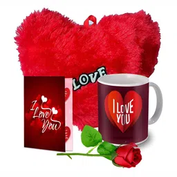 ME & YOU Red & White 4 Pieces Printed Home Gift Set-23