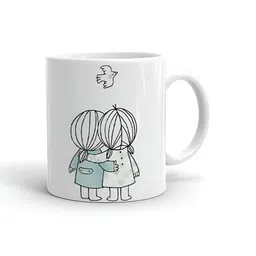 Khakee White & Black Graphic Printed Microwave Safe Ceramic Glossy Mug 325 ml-35